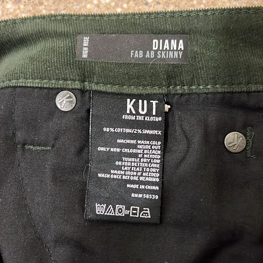 Kut From The Kloth Corduroy High Rise Fab
Ab Diana Skinny Artichoke -‎ Size 8 - Picture 7 of 10